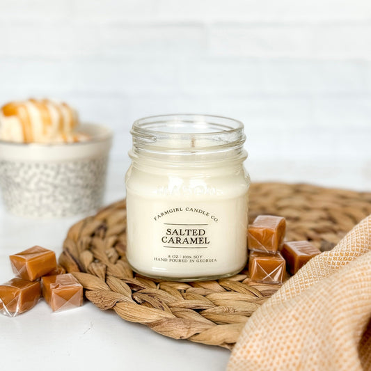 Salted Caramel - 8oz Soy Mason Jar Candle