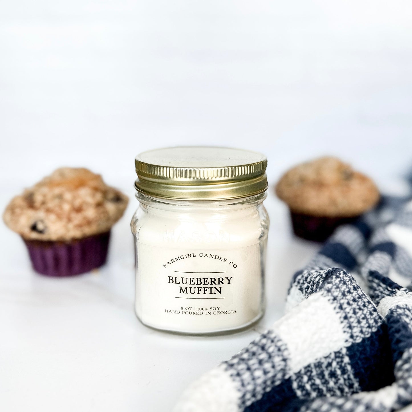 Blueberry Muffin - 8oz Soy Mason Jar Candle