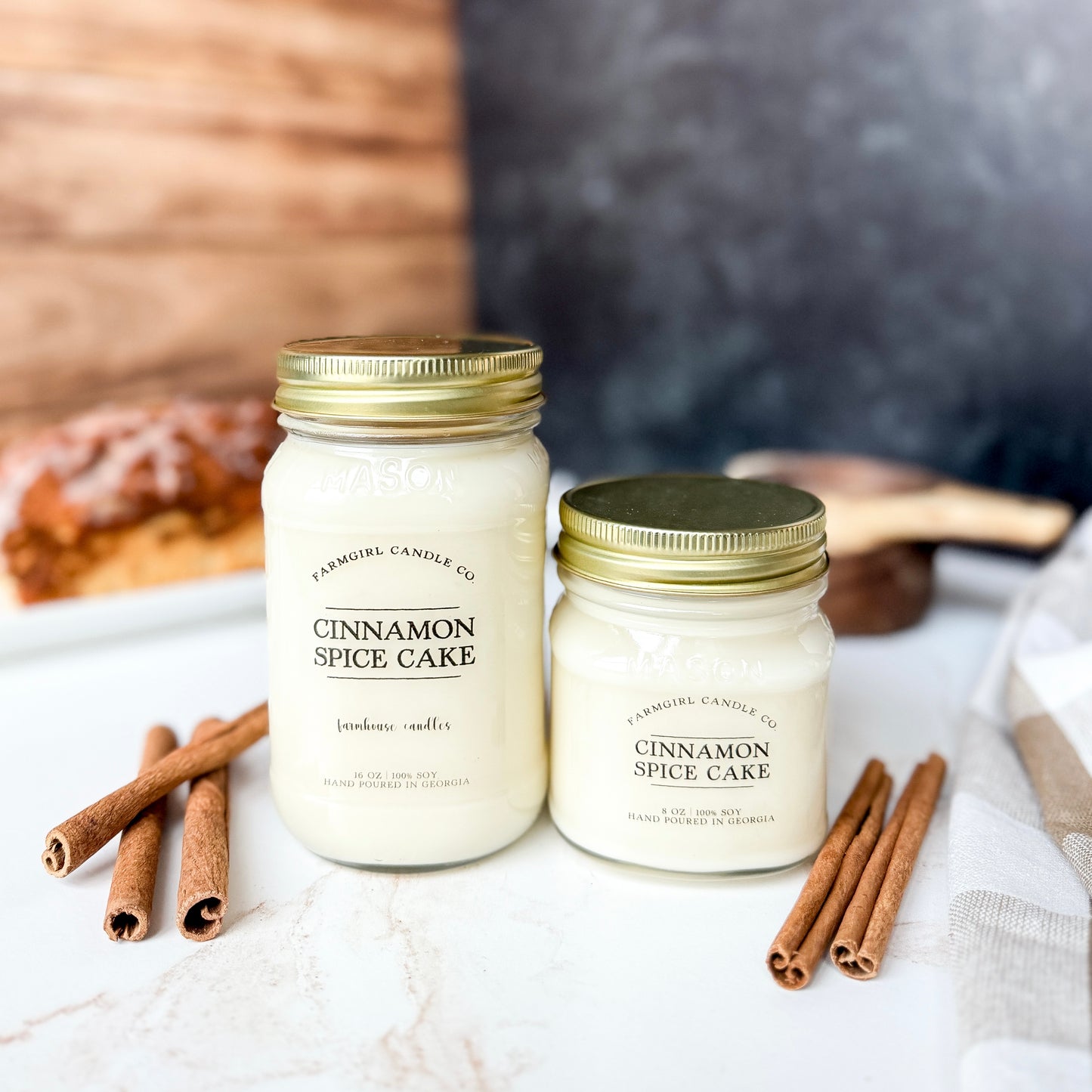 Cinnamon Spice Cake - 8oz Soy Mason Jar Candle