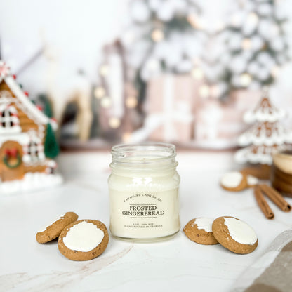 Frosted Gingerbread - 8oz Soy Mason Jar Candle