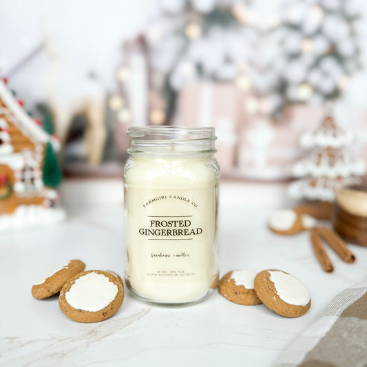 Frosted Gingerbread - 16oz Soy Mason Jar Candle