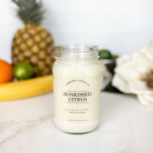 Sunkissed Citrus - 16oz Soy Mason Jar Candle