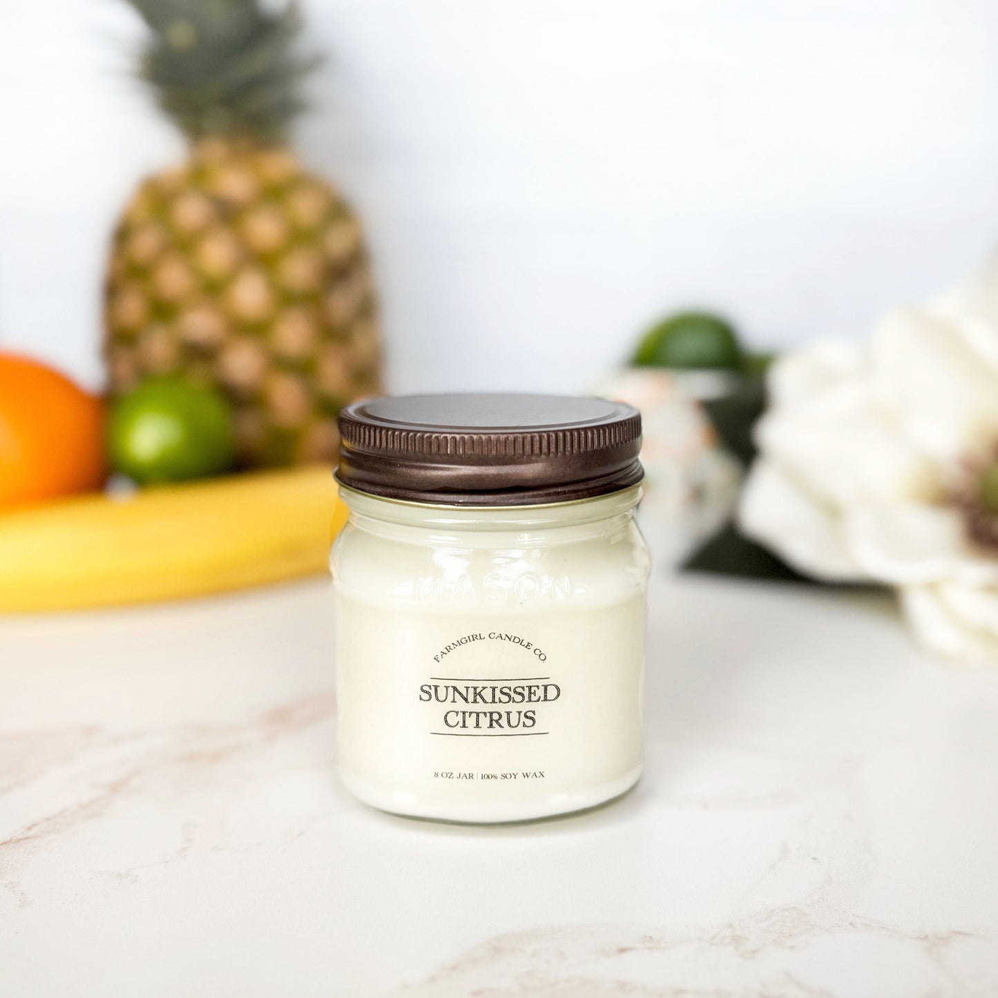 Sunkissed Citrus - 8oz Soy Mason Jar Candle