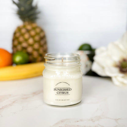 Sunkissed Citrus - 8oz Soy Mason Jar Candle