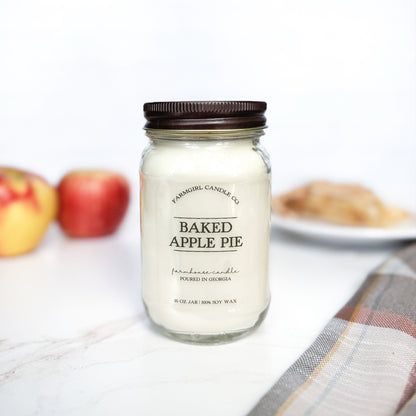 Baked Apple Pie - 16oz Soy Mason Jar Candle