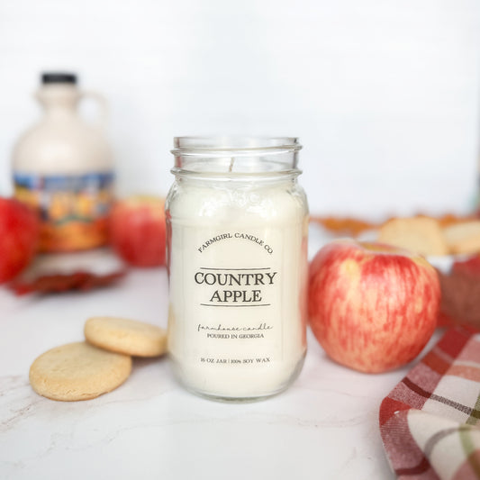 Country Apple - 16oz Soy Mason Jar Candle