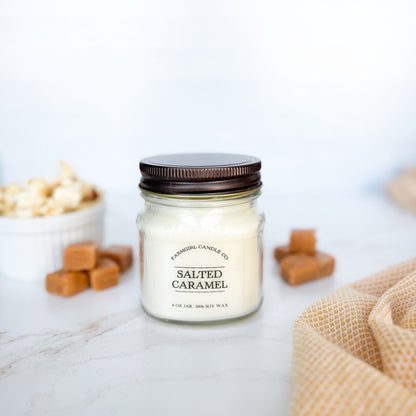 Salted Caramel - 8oz Soy Mason Jar Candle