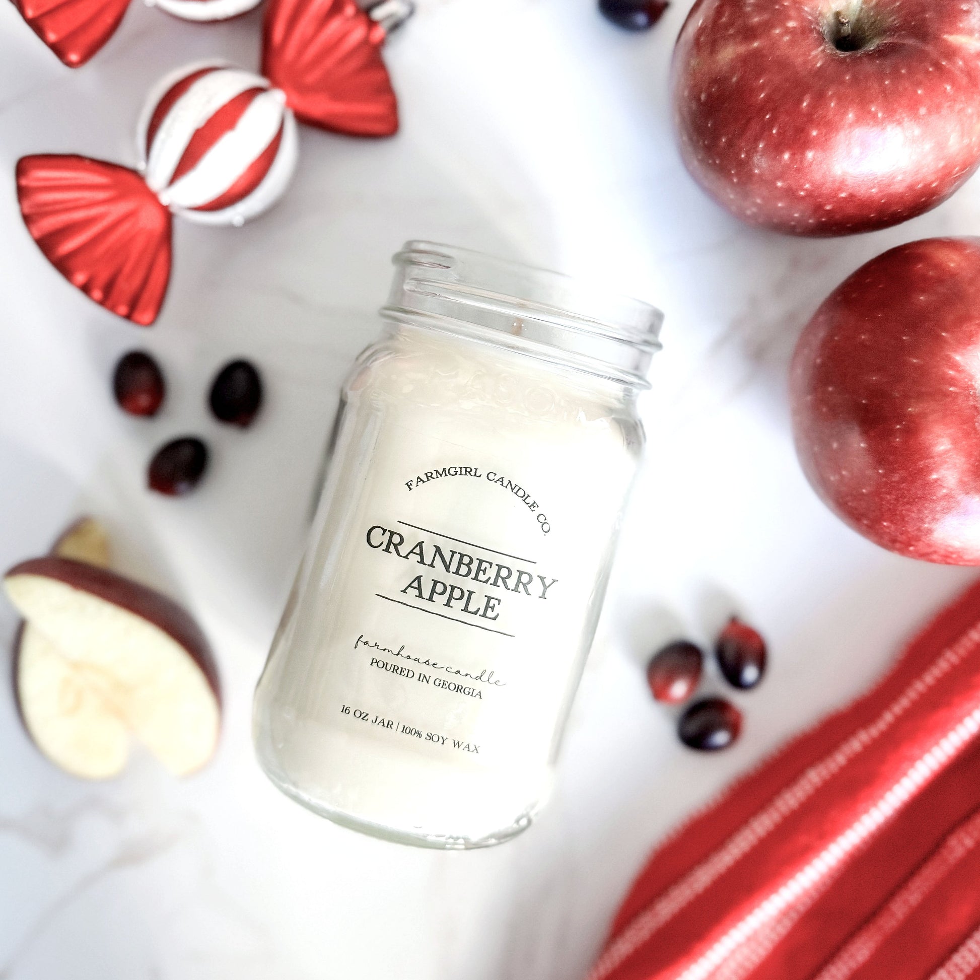 cranberry apple candle, holiday fragrance, christmas candles, christmas collection, soy candles, scented candles, farmhouse candles. mason jar candles, antique candles, cranberry scented candle
