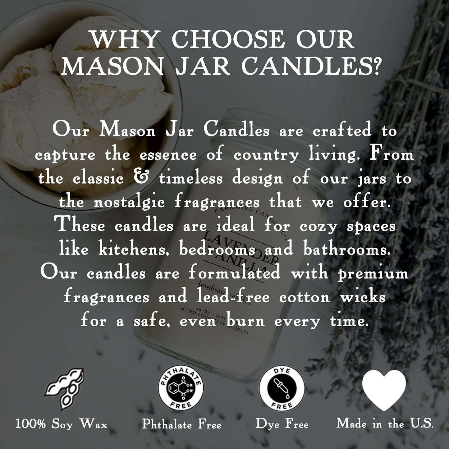 Clean Cotton - 16oz Soy Mason Jar Candle